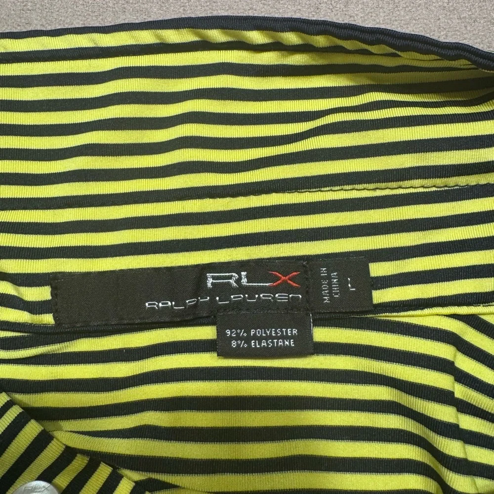 Ralph Lauren RLX Striped Yellow and Black Golf Polo